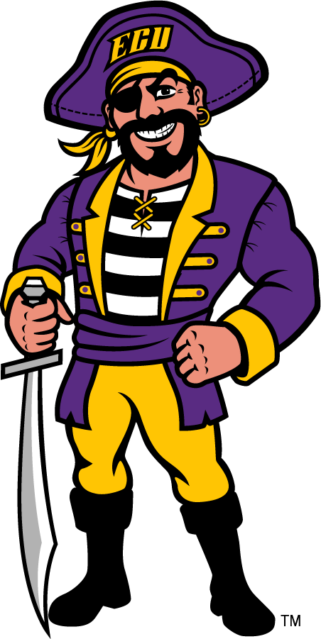 East Carolina Pirates 2009-2014 Mascot Logo diy DTF decal sticker